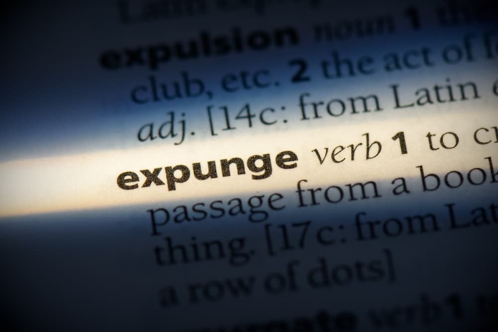 The word "expunge" in a dictionary: concept and definition.






